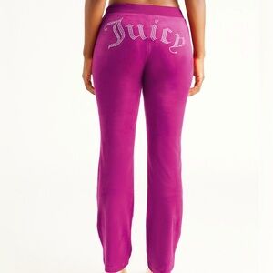 Juicy Couture Velour Wide Leg Drawstring Loungewear Pants w/side pockets
